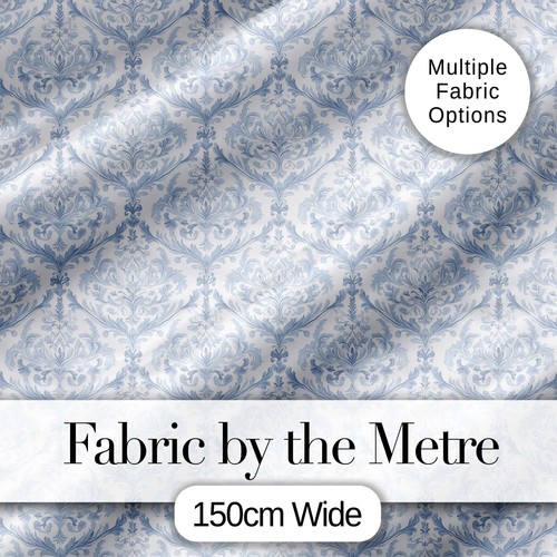 Vintage blue damask ornamental - damask,