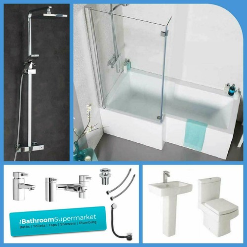 1700mm shaped bath - l,