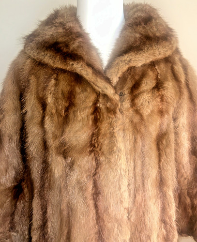 Real mink fur coat mahogany - real,