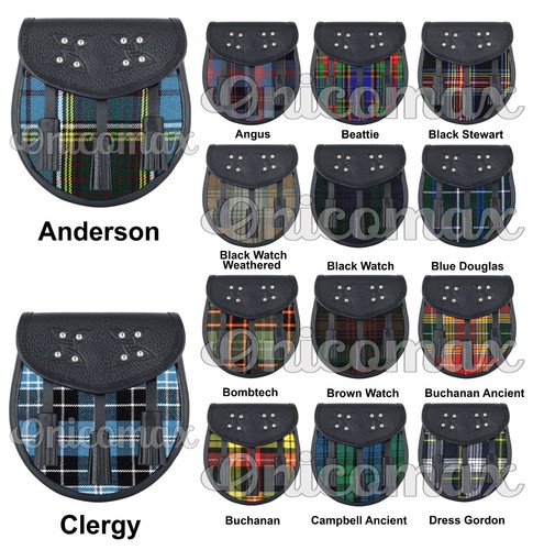 Scottish men tartan sporran - scottish,