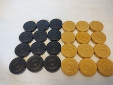 Set of Wooden Draughts Pieces