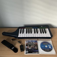 PS3 Rockband 3 Wireless Keyboard / Keytar With Dongle Strap & ROCKBAND 3 Game