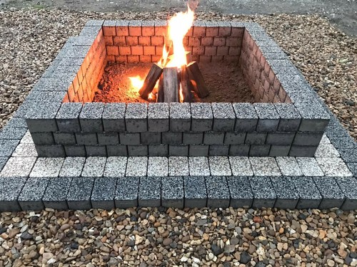 Fire pit square - , granite