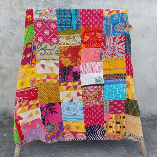 Kantha patchwork quilt cotton - kantha,
