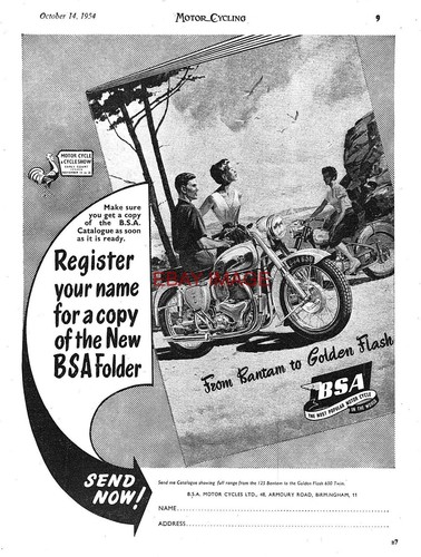 Original 1954 advert - advert, 650cc