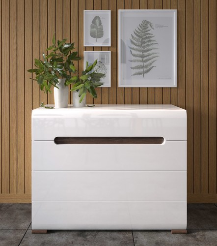 Chest drawers white high - of,