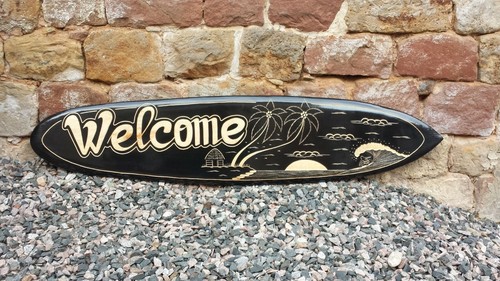 Surfboard wooden black model - surfboard,