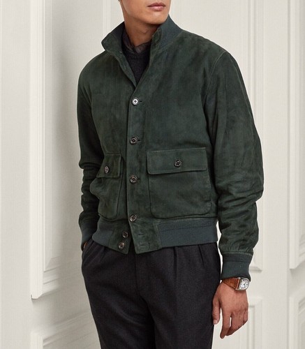 Green bomber leather - green,