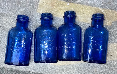 Vintage blue glass milk - vintage,