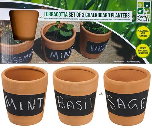 Terracotta clay pots set - terracotta, of