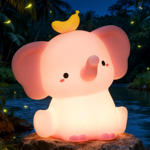 Pink elephant night - pink, light