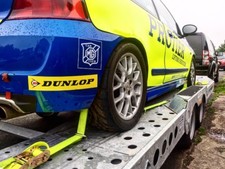 4x HI VIS - CAR TRAILER Over Tyre Tie Down Transporter Heavy Duty Ratchet Straps