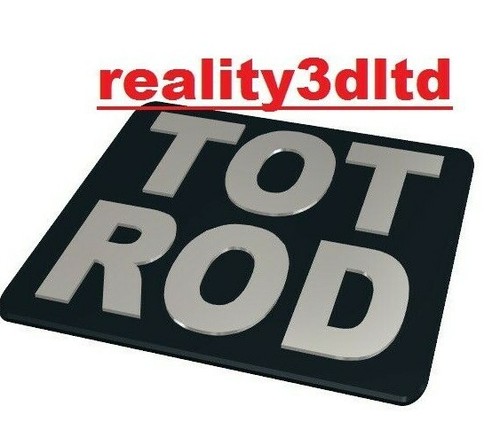 Tot rod numberplate black and - rod,