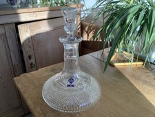 Signed Edinburgh Crystal Thistle Etched Ships Decanter