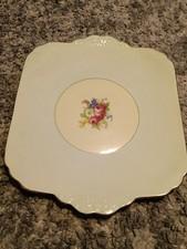 Vintage Foley China Sandwich Plate Floral & Light Green In Great Condtion