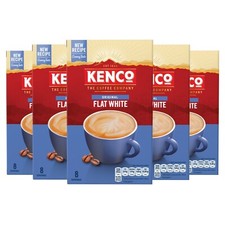 Kenco Flat White Instant Coffee Sachets s 8x14.8g (Pack of 5 Total 40 Sachets)