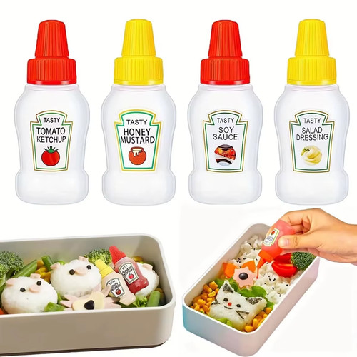 4pcs mini tomato sauce bottles - mini,