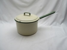Vintage cream & green enamel