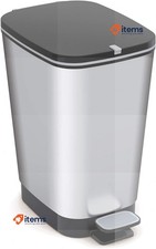 Kis Chic Plastic Waste Container, Silver, 10 lt. 18 X 27X 30 H