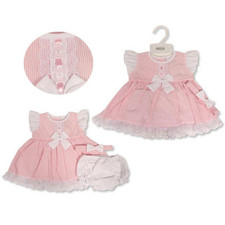 Baby Girls Dress, Knickers and Headband Set, Spanish Romany Style, Pink 0-6m