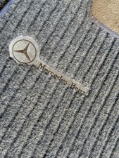 Mercedes W124 S124 Floor Mats Set - Ribbed Grey with Blue Coping