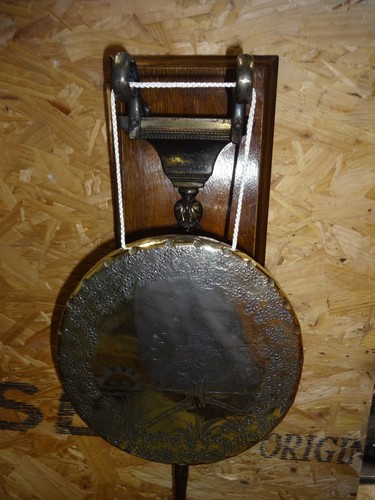 Large brass dinner gong - a,