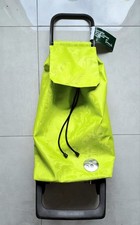 ROLSER Acid Green Scroll Damask Jet  2 Wheel Shopping trolley Super lightweight 