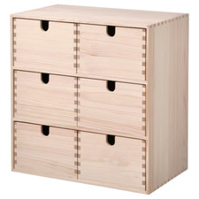 IKEA MOPPE Mini Chest Drawers Desktop Storage Home Office Desk Organizer Wooden
