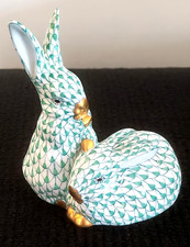 HEREND GREEN FISHNET PAIR OF