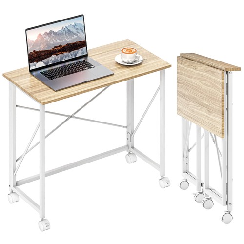 Homcom folding desk wheels - folding, on