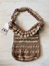 Zara ruffled crochet shopper
