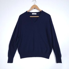 Johnstons of Elgin 100% Cashmere Sweater V-neck made in Scotland Womens size XL