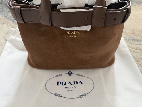 Prada buckle medium suede - prada, bag