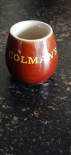 Vintage Colman's mustard pot brown/cream stoneware made specially by Denby  VGC