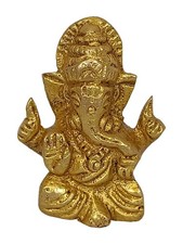 Brass Ganesh Hindu God Indian Statue Small 3 x 3.8 cm