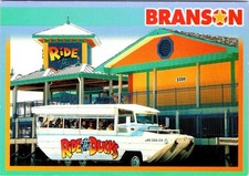 Branson, MO Missouri RIDE THE DUCKS Ex~Army Amphibian Tour Vehicle 4X6 Postcard