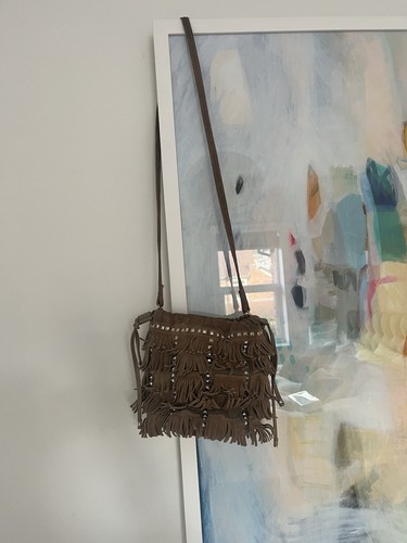 Zara beige studded bucket bag - bucket,