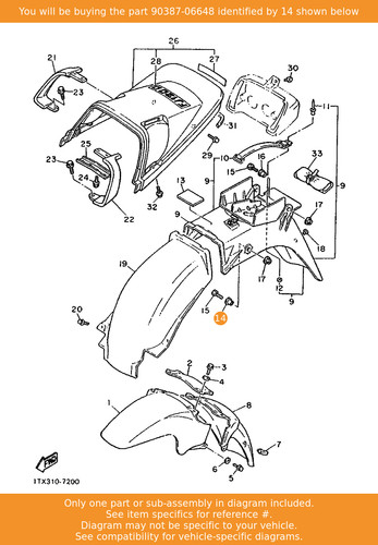 Yamaha collar 90387 06648 - collar,, oem