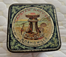Original Antique Early 1900's Wills Capstan Navy Cut Medium Tobacco Tin