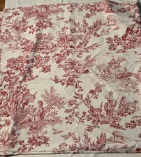 Red Toile Cotton  60" x 64"  Tablecloth Lamb People