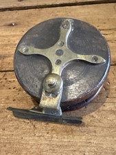 Vintage wood & brass fishing