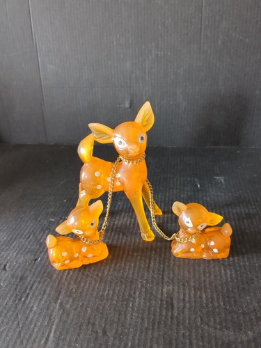 Vintage orange lucite deer - lucite,