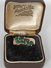 Vintage 1990-s 14 Ct Rolled Gold Emerald Ring Size UK Q.5 US 8 1/4 - Hallmarked!