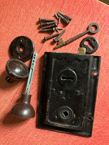 Vintage antique rim lock door - rim,