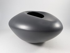 Rare Ikea Bigarro Art Vase Black Ceramic Bowl.  Free Form Pottery Sculpture