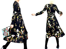 ZARA LONG BLACK DRESS FLORAL