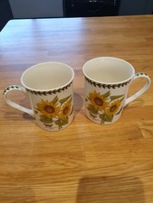 Portmeirion Botanic Gardens sunflower mug x2