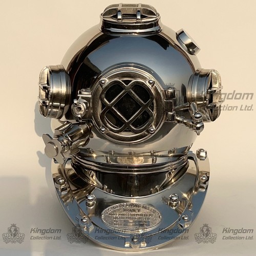 Full size chrome diving helmet - diving,