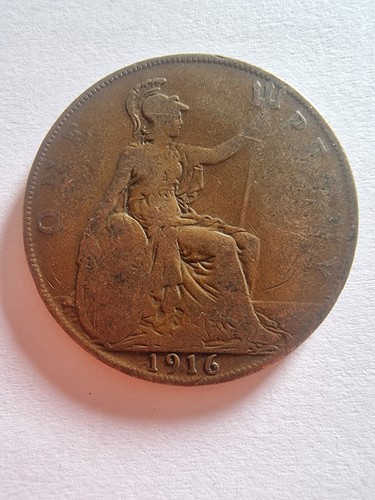 1916 george one penny - v,
