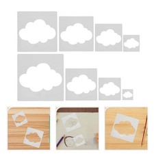  8pcs Cloud Stencils for Crafts: Decorative Stencil Templates - Reusable Hollow